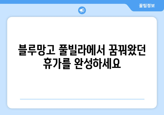 여수 블루망고 풀빌라에서 꿈꾸는 호화로운 휴식 | 럭셔리 풀빌라, 프라이빗 수영장, 완벽한 휴가