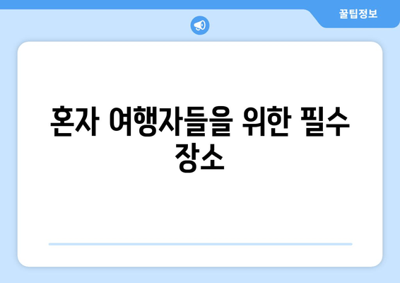 혼자 여행자들을 위한 필수 장소