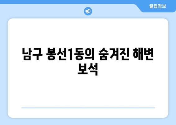 남구 봉선1동의 숨겨진 해변 보석