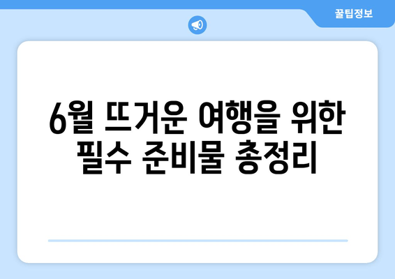 6월 뜨거운 여행을 위한 필수 준비물 총정리