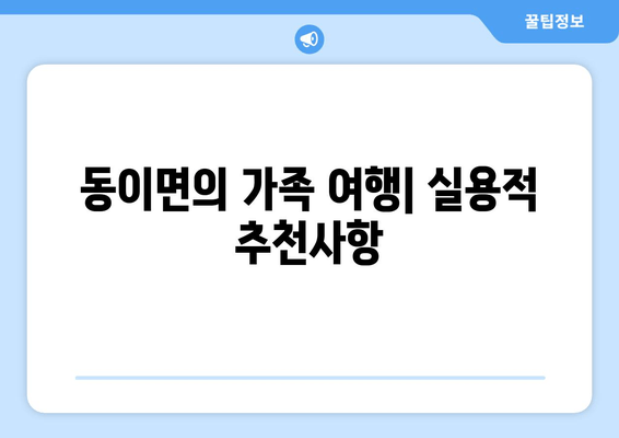 동이면의 가족 여행| 실용적 추천사항