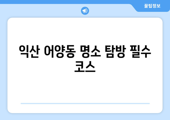 익산 어양동 명소 탐방 필수 코스