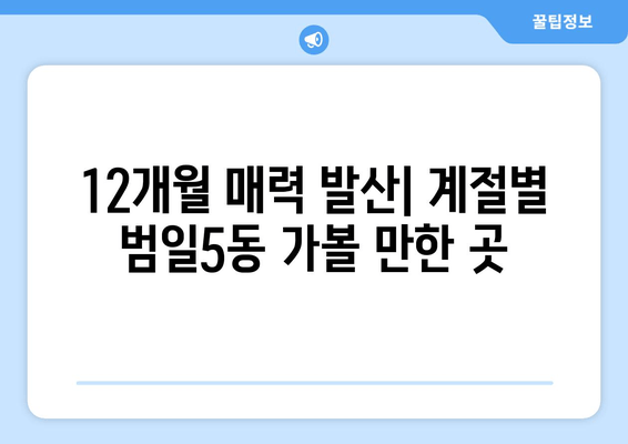 12개월 매력 발산| 계절별 범일5동 가볼 만한 곳