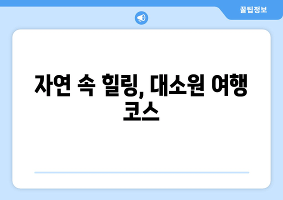 자연 속 힐링, 대소원 여행 코스