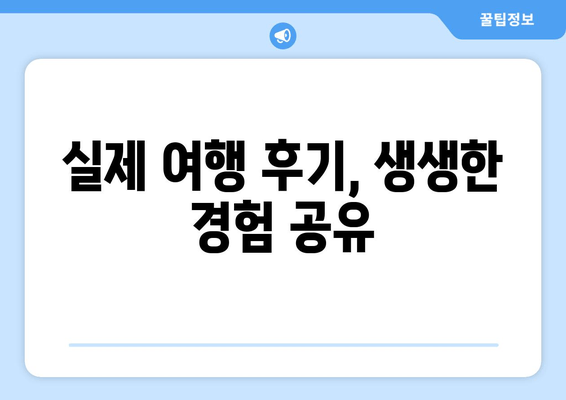 실제 여행 후기, 생생한 경험 공유