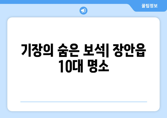 기장의 숨은 보석| 장안읍 10대 명소