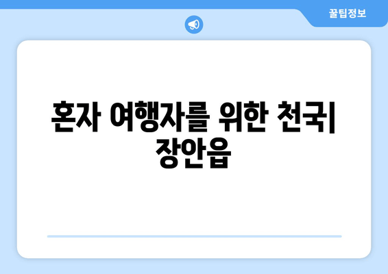 혼자 여행자를 위한 천국| 장안읍