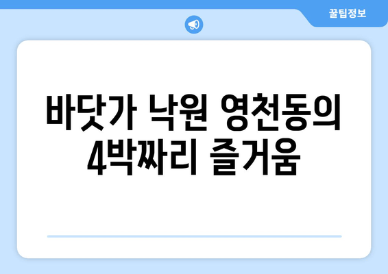 바닷가 낙원 영천동의 4박짜리 즐거움