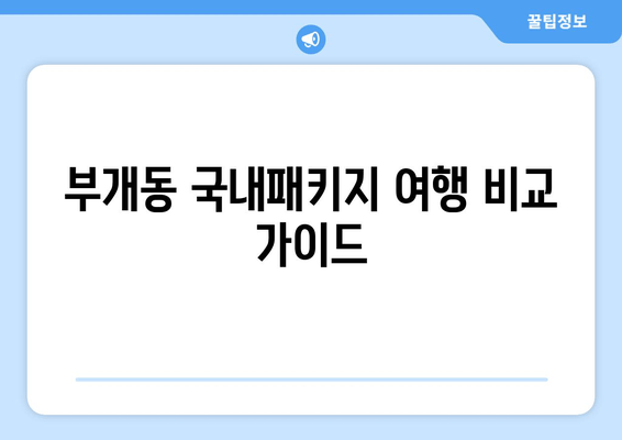 부개동 국내패키지 여행 비교 가이드