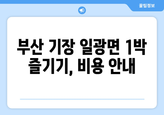 부산 기장 일광면 1박 즐기기, 비용 안내