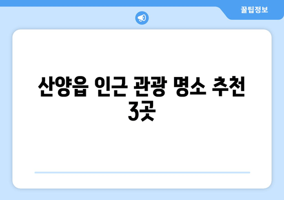 산양읍 인근 관광 명소 추천 3곳