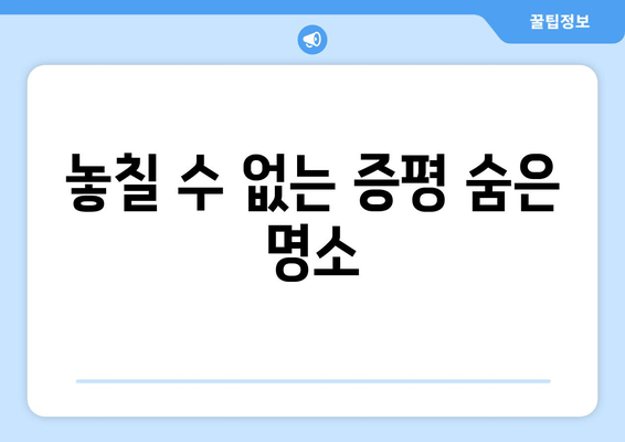 놓칠 수 없는 증평 숨은 명소