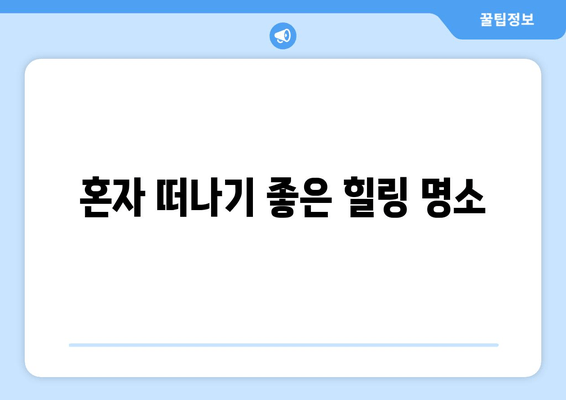 혼자 떠나기 좋은 힐링 명소