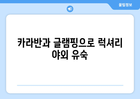 카라반과 글램핑으로 럭셔리 야외 유숙