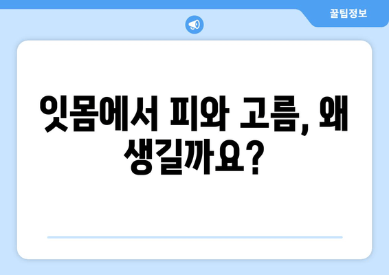 잇몸피와 고름| 원인과 치료, 그리고 예방 | 잇몸 질환, 치주염, 구강 관리