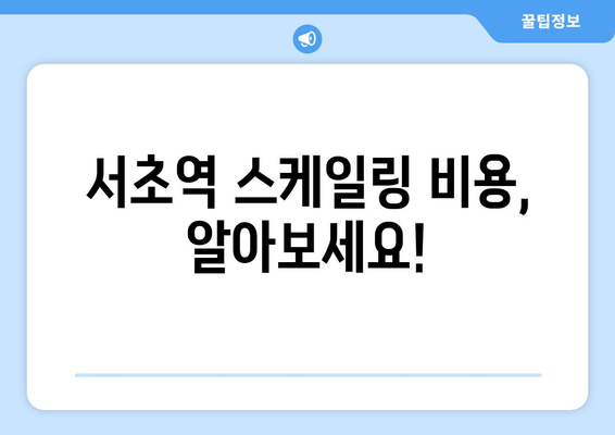 서초역 잇몸 치료 스케일링, 이렇게 진행됩니다! | 스케일링 과정, 치료 비용, 주의사항