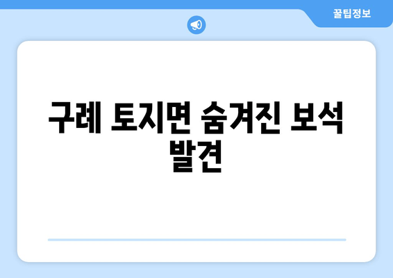 구례 토지면 숨겨진 보석 발견