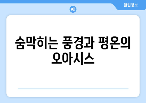 숨막히는 풍경과 평온의 오아시스