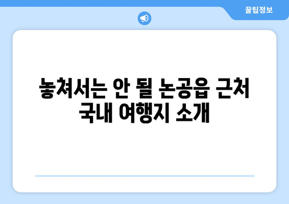 놓쳐서는 안 될 논공읍 근처 국내 여행지 소개