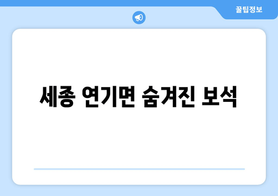 세종 연기면 숨겨진 보석