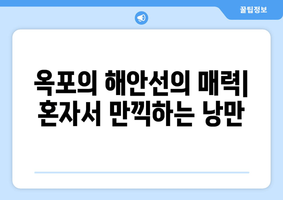 옥포의 해안선의 매력| 혼자서 만끽하는 낭만