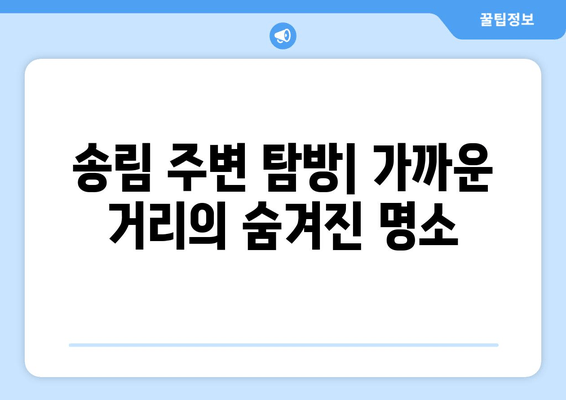 송림 주변 탐방| 가까운 거리의 숨겨진 명소