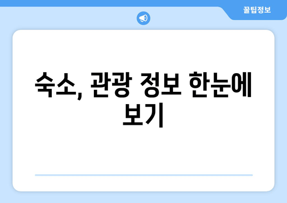 숙소, 관광 정보 한눈에 보기