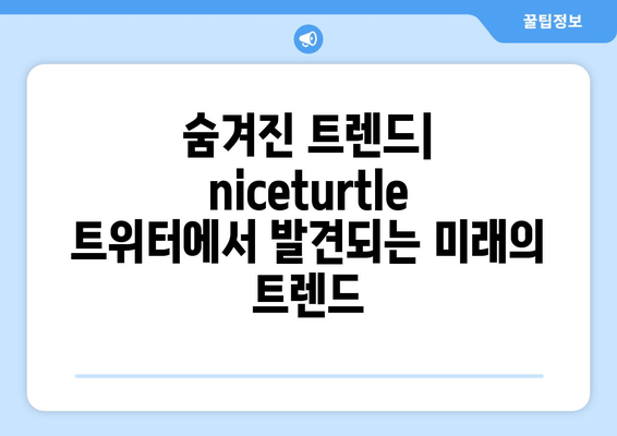 niceturtle 트위터의 그림자| 숨겨진 트렌드 분석 | 인플루언서 네트워크, 잠재적 영향력, 마케팅 전략