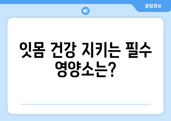 잇몸 염증 증상 완화를 위한 영양제 대안| 효과적인 선택 가이드 | 잇몸 건강, 영양, 염증 치료