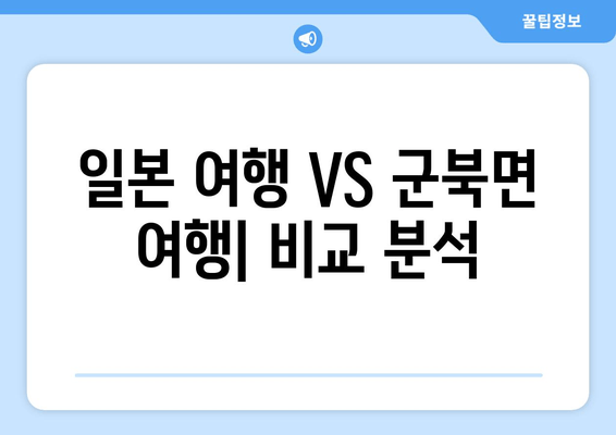 일본 여행 VS 군북면 여행| 비교 분석