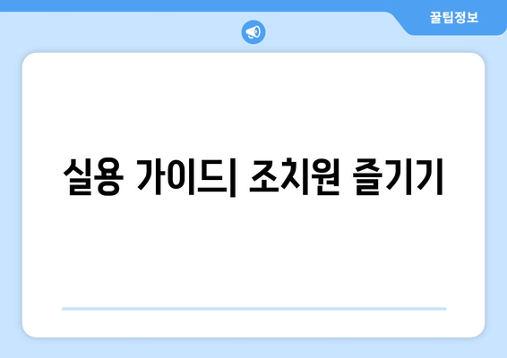 실용 가이드| 조치원 즐기기