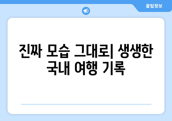 진짜 모습 그대로| 생생한 국내 여행 기록