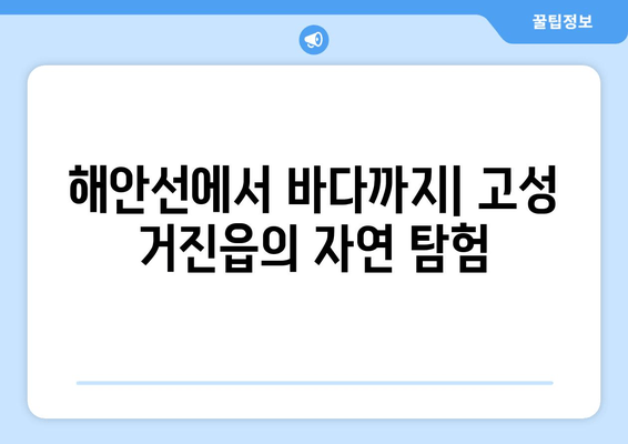 해안선에서 바다까지| 고성 거진읍의 자연 탐험