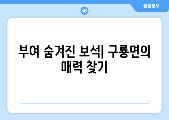 부여 숨겨진 보석| 구룡면의 매력 찾기