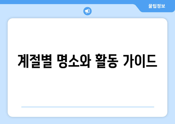 계절별 명소와 활동 가이드