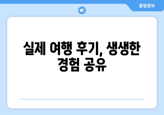 실제 여행 후기, 생생한 경험 공유