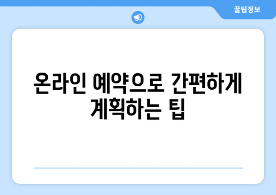 온라인 예약으로 간편하게 계획하는 팁