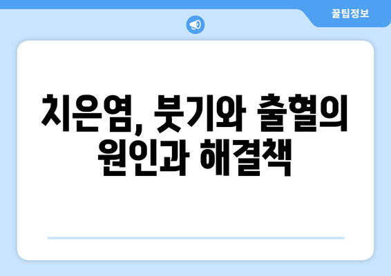 치은 붓기와 출혈, 빠르게 진정시키는 응급 처치법 | 치주염, 잇몸 관리, 치과 진료