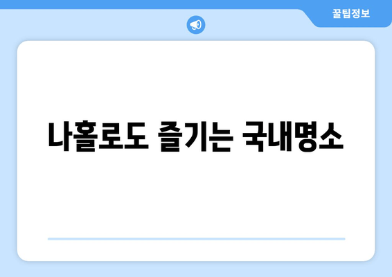 나홀로도 즐기는 국내명소