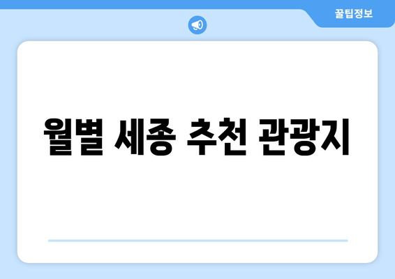 월별 세종 추천 관광지