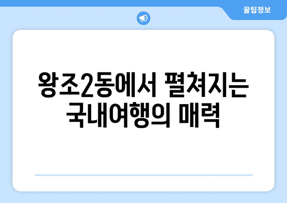 왕조2동에서 펼쳐지는 국내여행의 매력