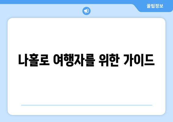 나홀로 여행자를 위한 가이드