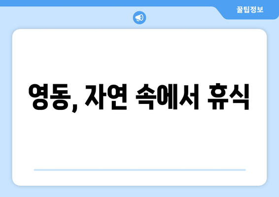 영동, 자연 속에서 휴식