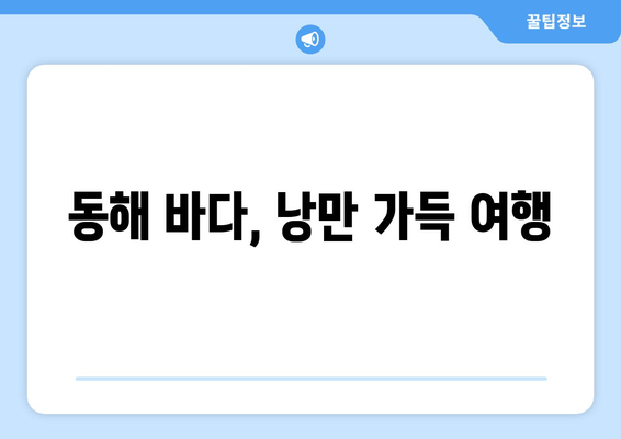 동해 바다, 낭만 가득 여행