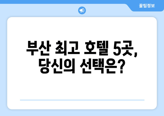 부산 여행 필수! 숙소 고민 끝! 검증된 사용자 가이드| 부산 최고의 호텔 5선 | 부산 호텔 추천, 부산 숙소, 부산 여행 팁