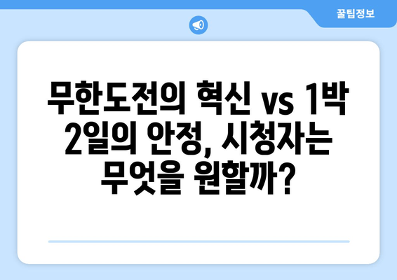 "무한도전" vs "1박 2일"| 안주에 빠진 