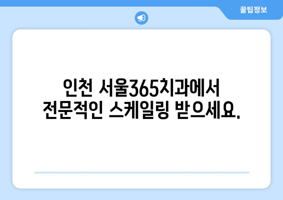 잇몸 건강 지키는 스케일링, 인천 서울365 치과에서 알아보세요! | 스케일링, 잇몸 건강, 치주 질환, 인천 치과