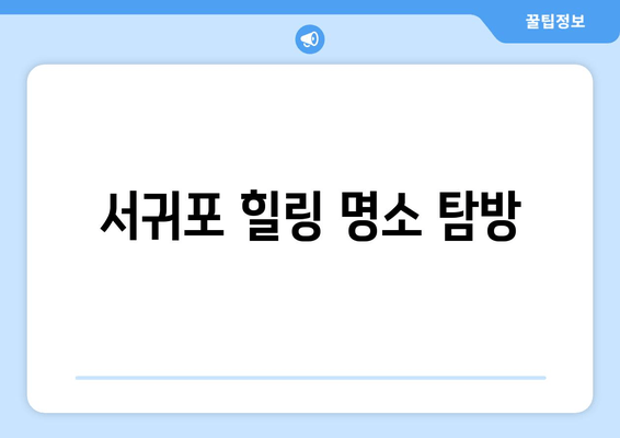 서귀포 힐링 명소 탐방