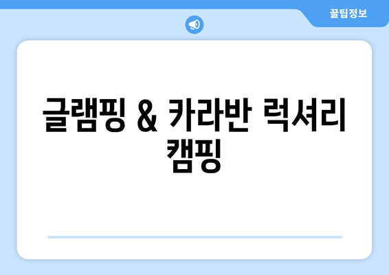 글램핑 & 카라반 럭셔리 캠핑