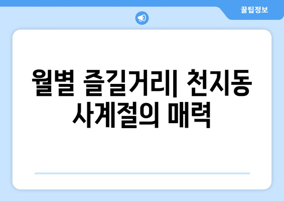 월별 즐길거리| 천지동 사계절의 매력